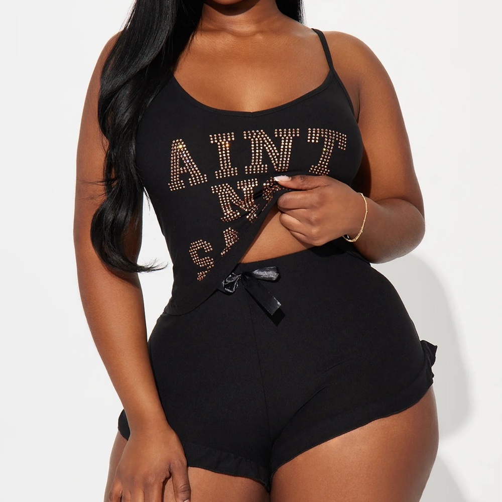 •Saint Where?•Two Piece Date Night Sexy Pajama Short Set